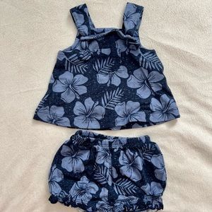 Newborn old navy tropical navy blue set girl
